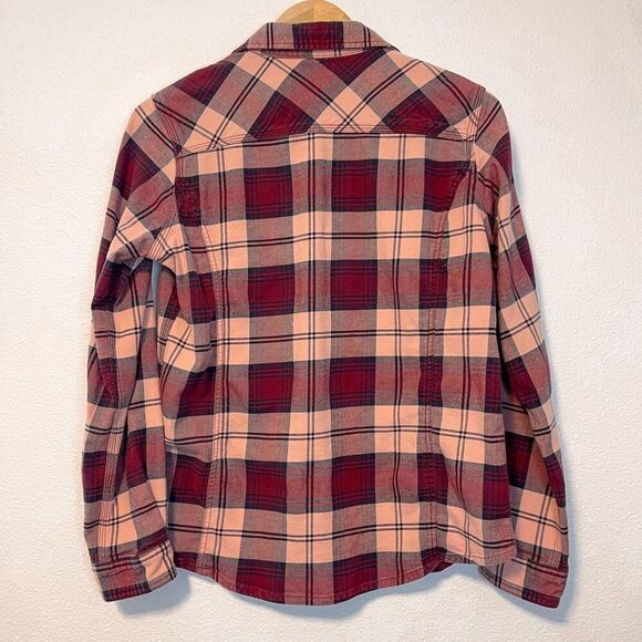 Carhartt Red & Pink Plaid Flannel Button Down Shirt M - Picture 6 of 7